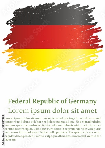 Flag of Germany  Federal Republic of Germany. Bright  colorful vector illustration.