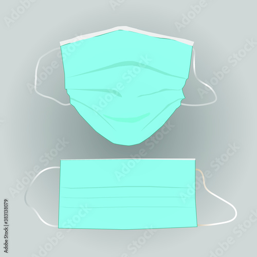 Protective medical masks. medical respiratory mask. Virus protection. Coronavirus. vector