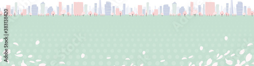 Townscape back image illustration wide size