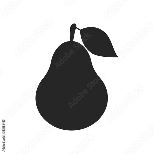 pear, black icon on a white background. vector.