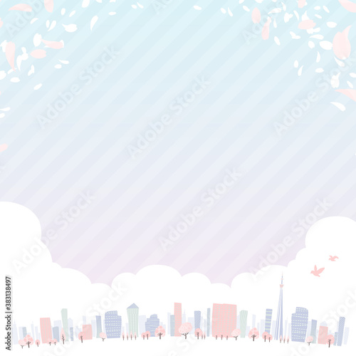 Townscape back image illustration wide size