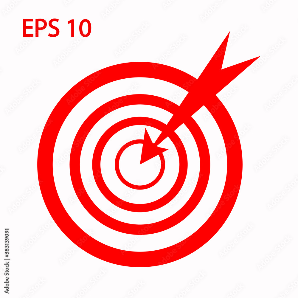Target icon isolated on a white background. Modern contour style. Vector illustration. Target icon isolated on a white background. Modern contour style. Vector illustration.
