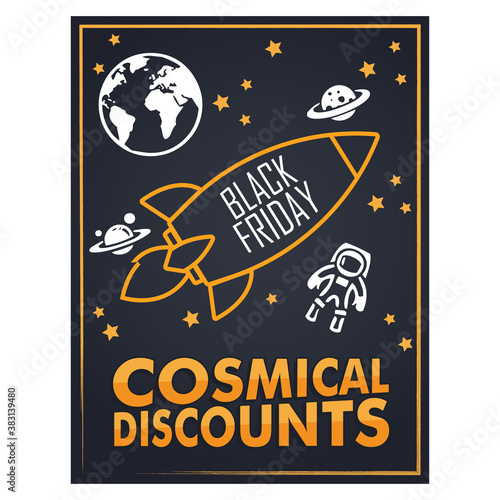 Black Friday flyer with a cartoony style