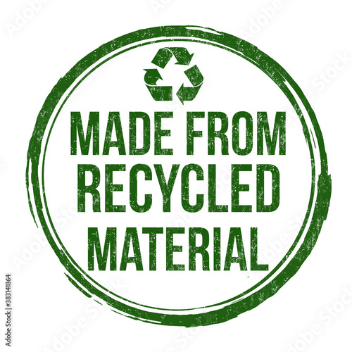 Made from recycled material sign or stamp