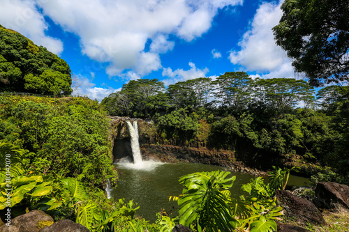 Rainbow  Wai  nuenue  Falls is a waterfall located in Hilo  Hawaii.  The falls are accessible via Wailuku River State Park