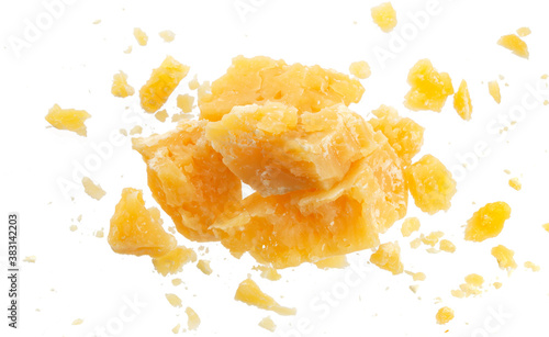 Obraz na płótnie Parmesan cheese isolated on white background