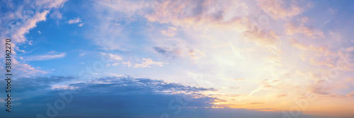 Pastel colored sunset sky long panoramic view © eshma