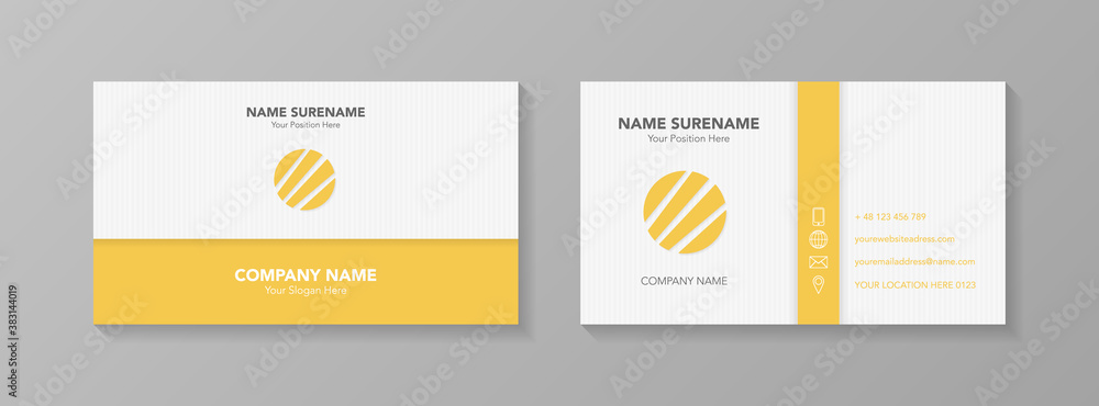 Fototapeta premium Creative business card template with icons. Vector