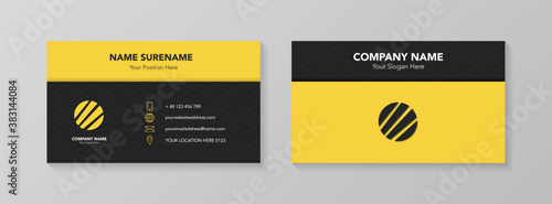 Business card design with icons. Vector