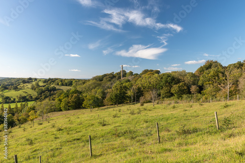 Landscape photo of the Admiral Hood monument on the Polden Way footpath in Compton Dundon in Somerset photo