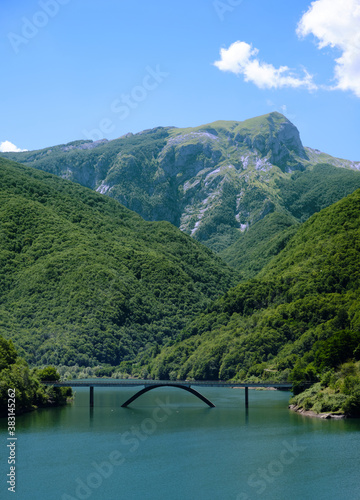 Landscape From Vagli lake and apuan mountains
