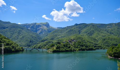 Landscape From Vagli lake and apuan mountains