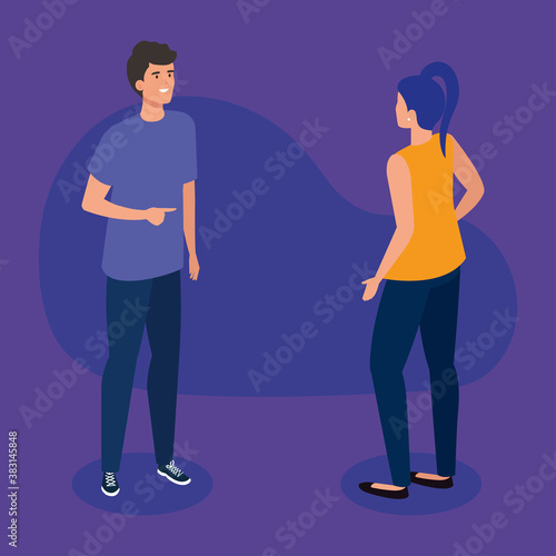 Woman and man cartoon design, Person people and human theme Vector illustration