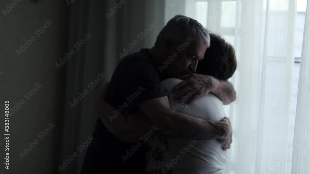Older couple embracing each other. senior care and support relationship Older couple embracing each other. senior care and support relationship