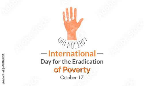 International Day for the Eradication of Poverty October 17 Banner Template Vector Illustration.
