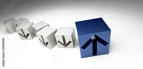 Business conceptual cubes, success and leadership theme, original 3d rendering