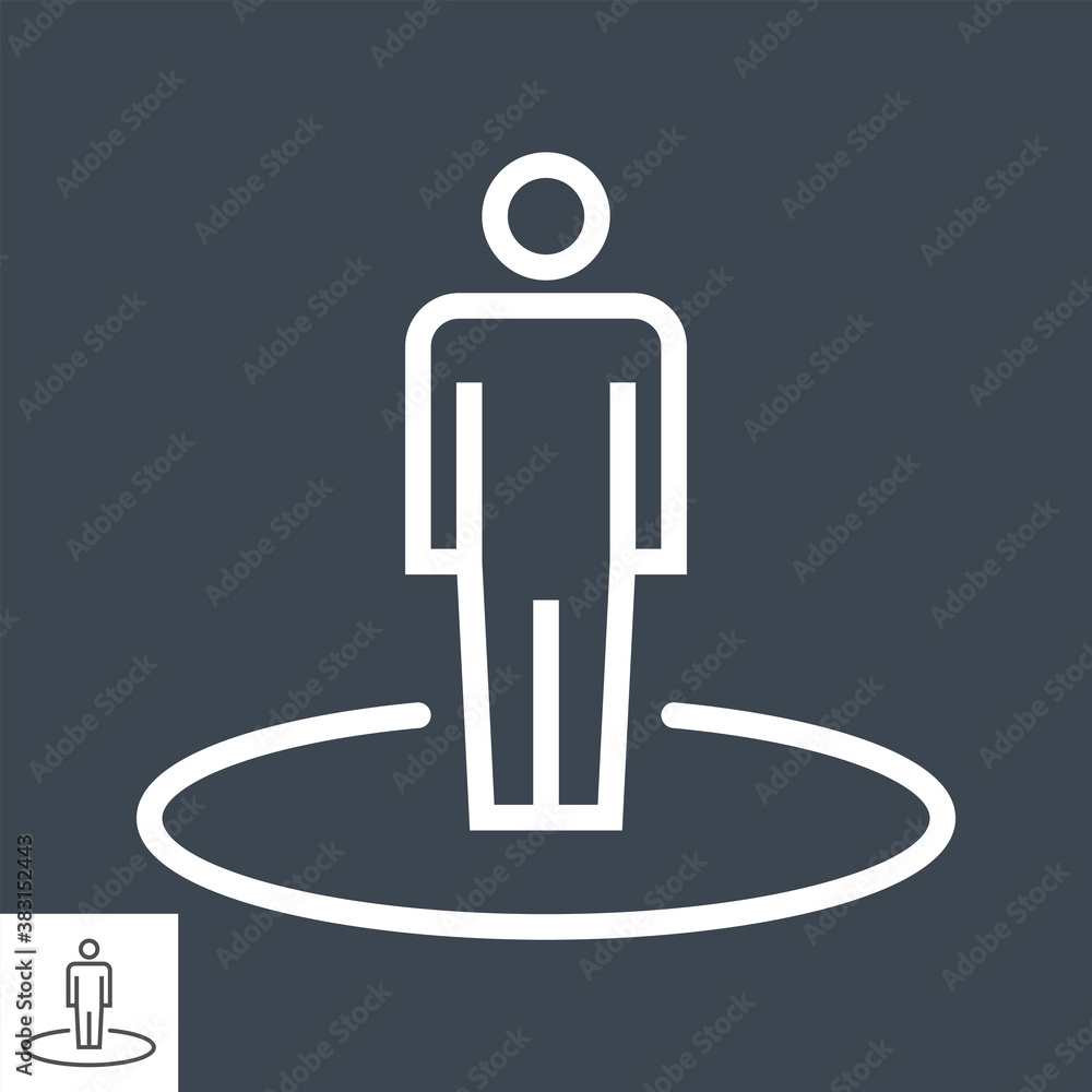 Destination Thin Line Vector Icon Isolated on the Black Background. Destination Thin Line Vector Icon Isolated on the Black Background.