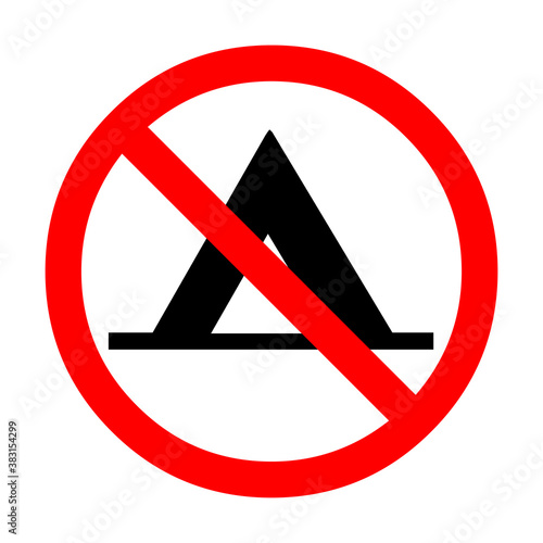 Free Download No camping tent sign illustration - GFXLoad