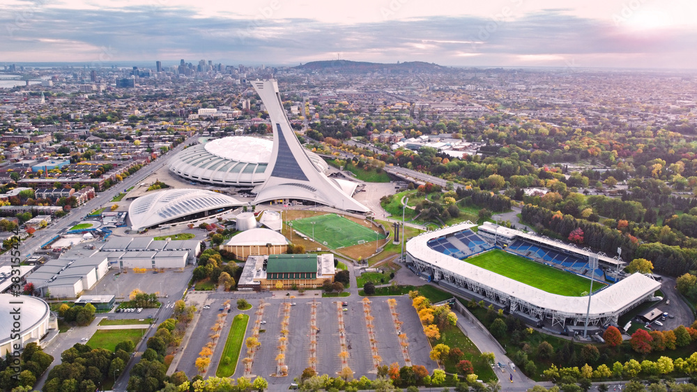 Montreal olympic stadium editorial stock image. Image of