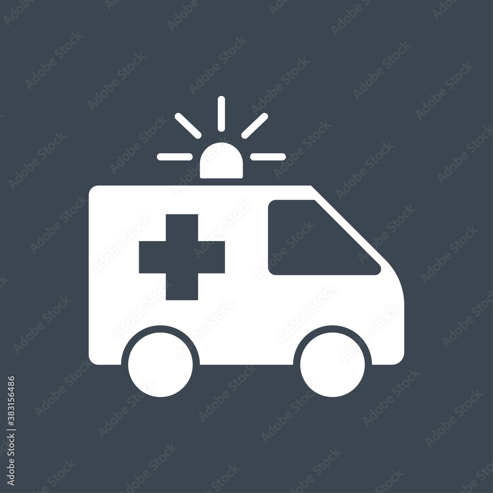 Ambulance Car related vector glyph icon. Isolated on black background. Vector illustration. Ambulance Car related vector glyph icon. Isolated on black background. Vector illustration.