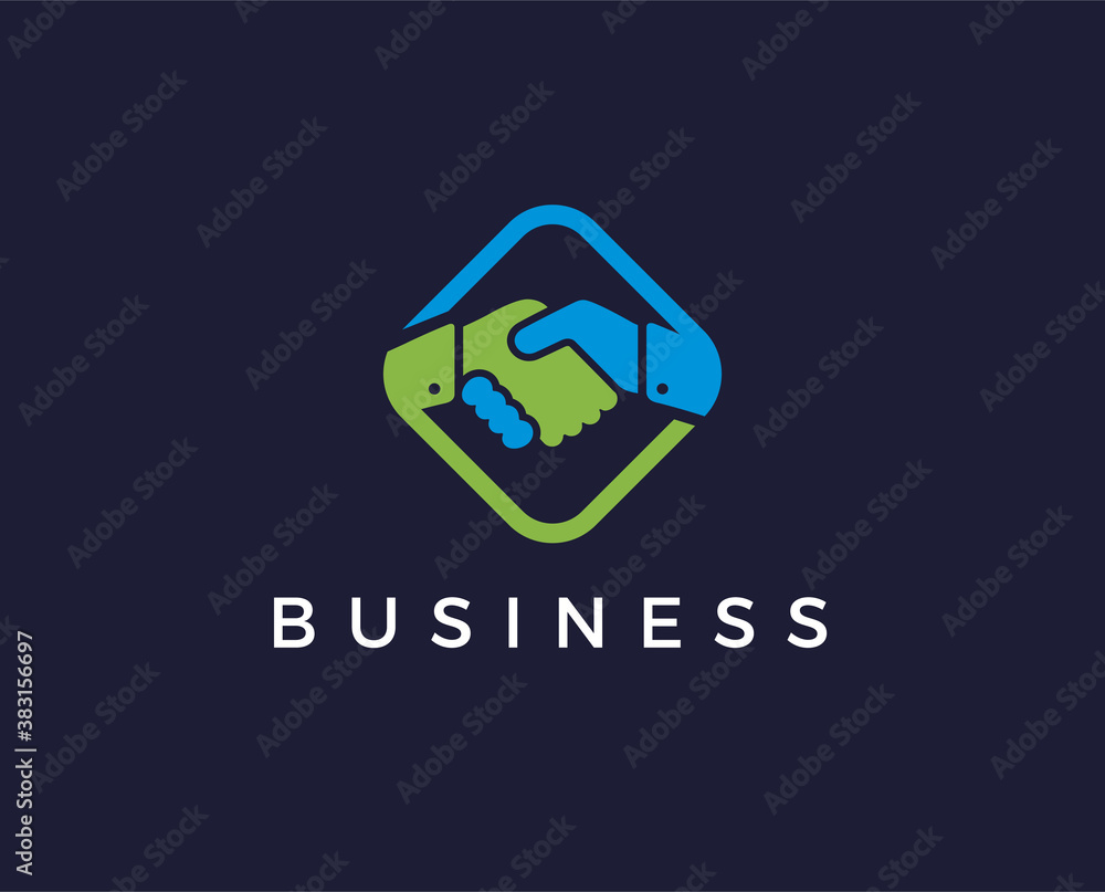 minimal hand shake logo template - vector illustration minimal hand shake logo template - vector illustration