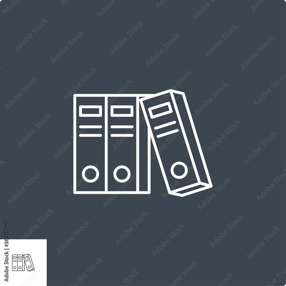 Office Folders Icon. Office Folders Related Vector Line Icon. Isolated on Black Background. Editable Stroke. Office Folders Icon. Office Folders Related Vector Line Icon. Isolated on Black Background. Editable Stroke.