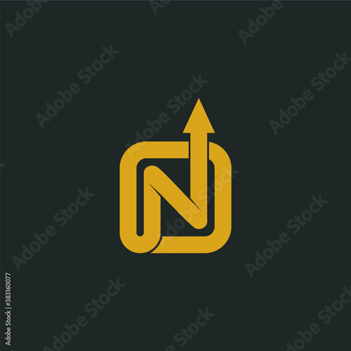 N alphabet for logo art design