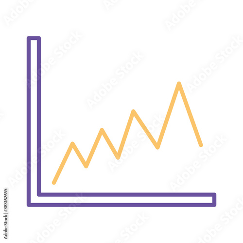 line chart line style icon vector design