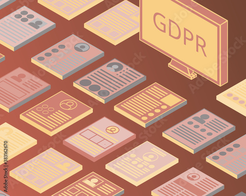 General Data Protection Regulation or GDPR in Human Resources vector