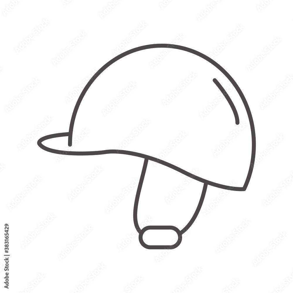 Horse riding helmet flat outline icon. Lined art. Equestrian jockey rider cap. Protective hat for jumping or dressage competition. Simple modern vector illustration isolated on white background. Horse riding helmet flat outline icon. Lined art. Equestrian jockey rider cap. Protective hat for jumping or dressage competition. Simple modern vector illustration isolated on white background.