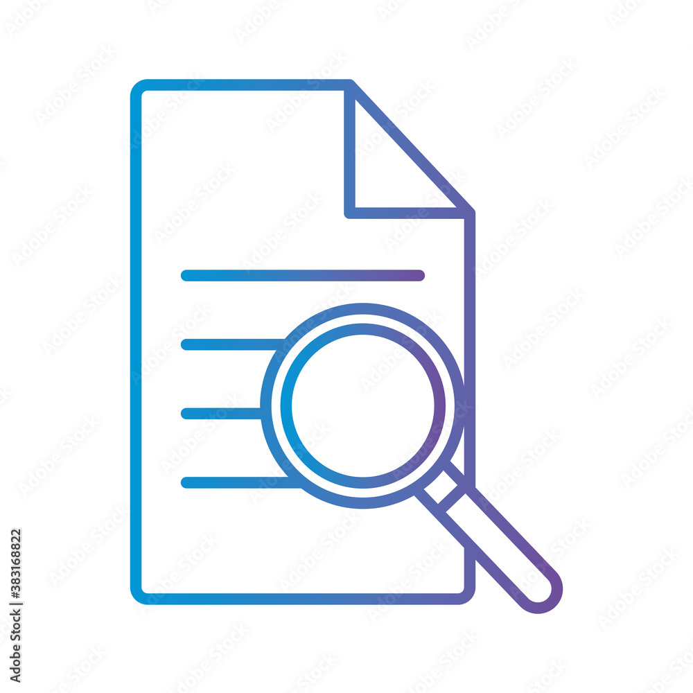 line chart in lupe gradient style icon vector design line chart in lupe gradient style icon vector design