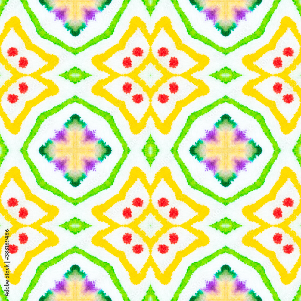Seamless Watercolor Spanish Pattern.