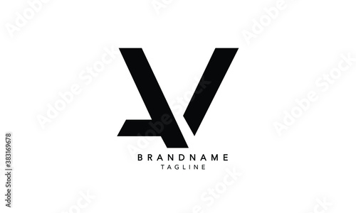 Alphabet letters Initials Monogram logo AV, VA, A and V