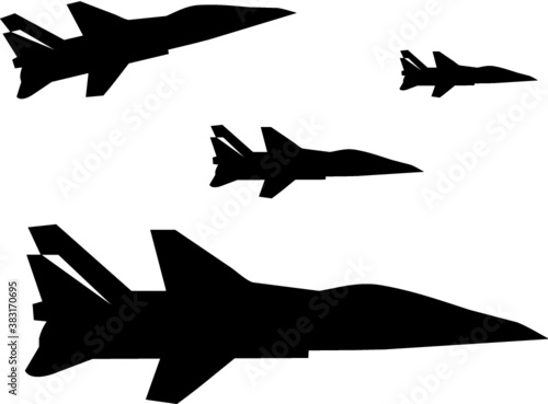 silhouette of a fighter aircraft
