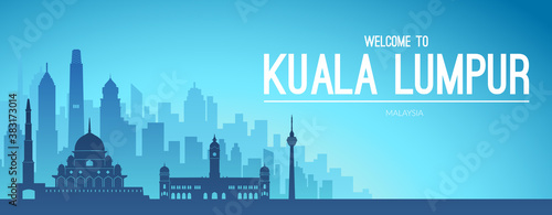 Kuala Lumpur, Malaysia famous city scape view.