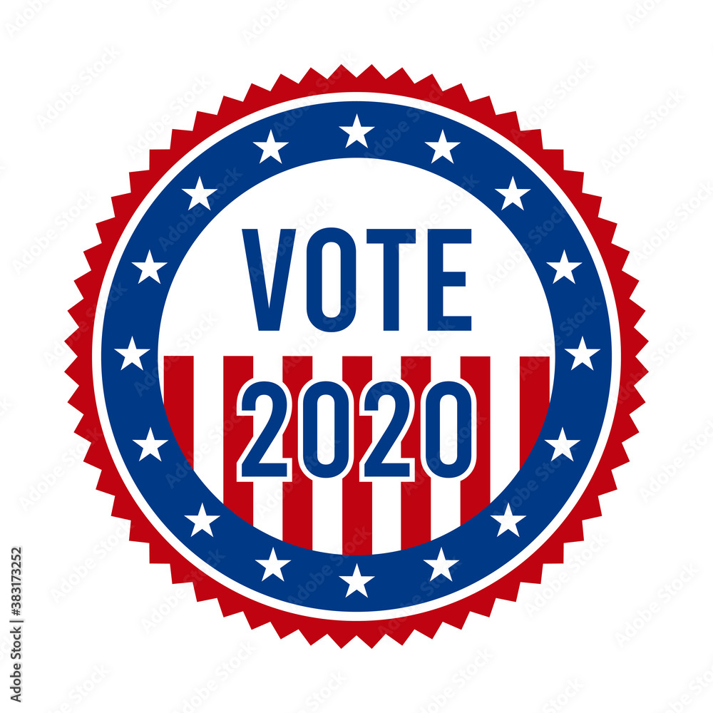 2020 Presidential Election Vote Badge - United States of America. USA Patriotic Stars and Stripes. American Democratic / Republican Support Pin, Emblem, Stamp or Button. November 3 2020 Presidential Election Vote Badge - United States of America. USA Patriotic Stars and Stripes. American Democratic / Republican Support Pin, Emblem, Stamp or Button. November 3