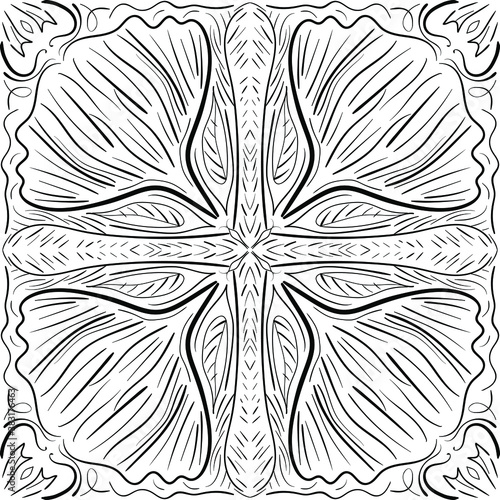 Mandala Isolated on White Background. Abstract pattern vector illustration. Retro black and white texture. Ornamental diwali pattern.