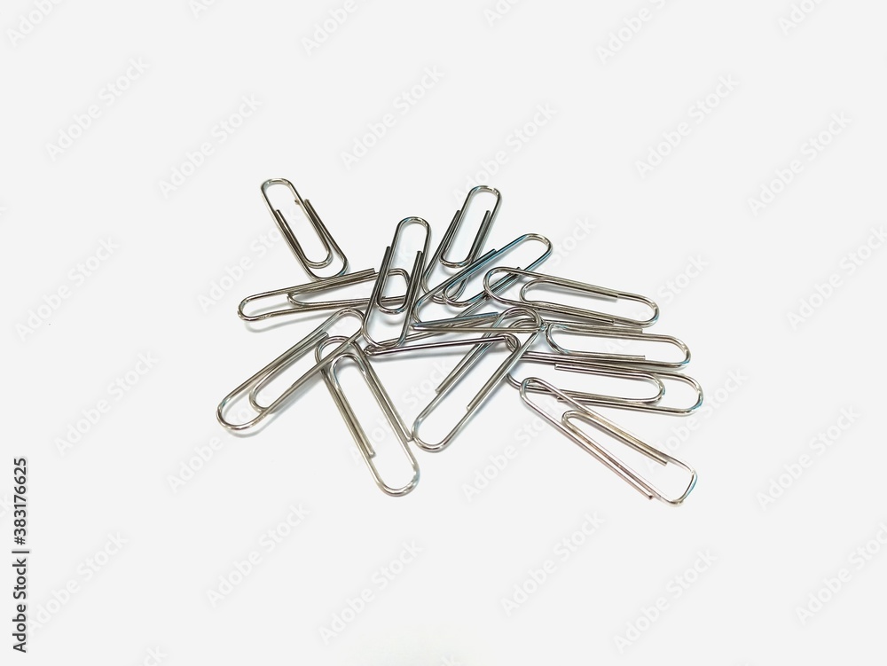 Top view of a paper clip on a white background. Top view of a paper clip on a white background.