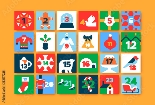 Christmas advent calendar number minimalist icon