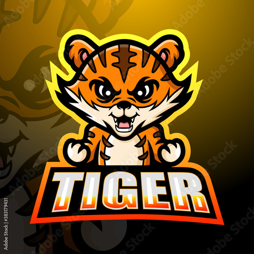 Tiger mascot esport logo design