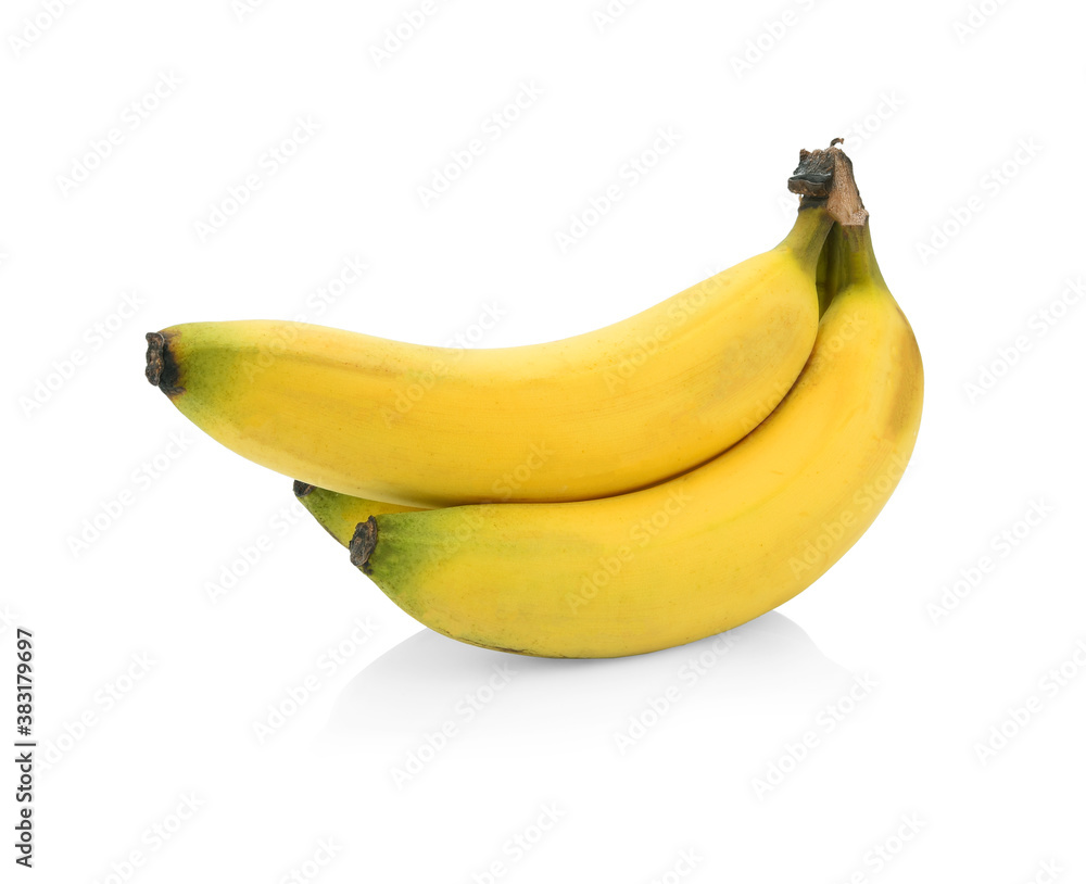 Bunch of ripe yellow bananas, isolated on white background Bunch of ripe yellow bananas, isolated on white background