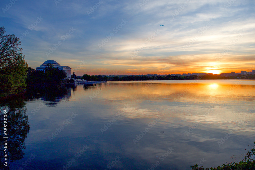 Sunset over the Jefferson Monument