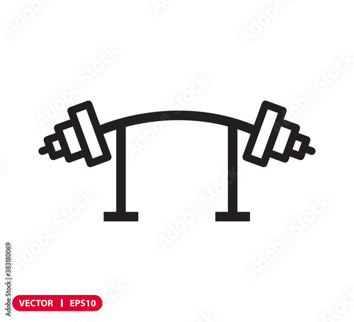 Barbell icon flat style trendy illustration