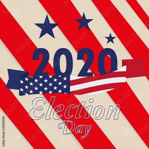 USA election day poster. Vote 2020 - Vector illustration