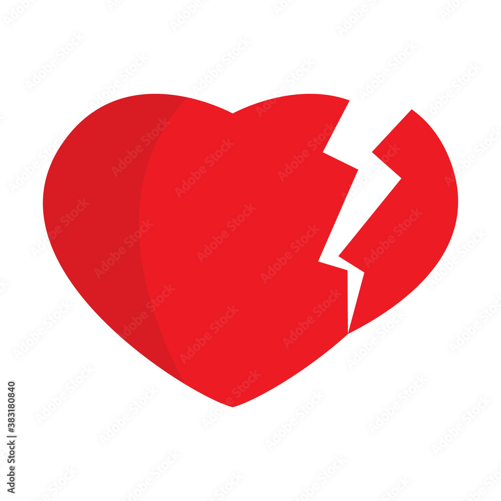 Broken Heart design isolated on white background Broken Heart design isolated on white background