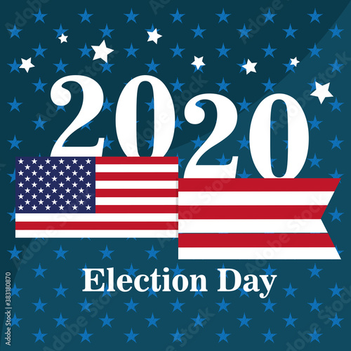 USA election day poster. Vote 2020 - Vector illustration