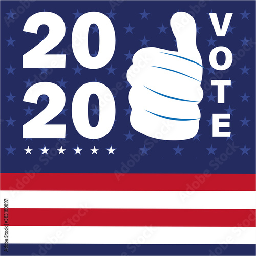 USA election day poster. Vote 2020 - Vector illustration
