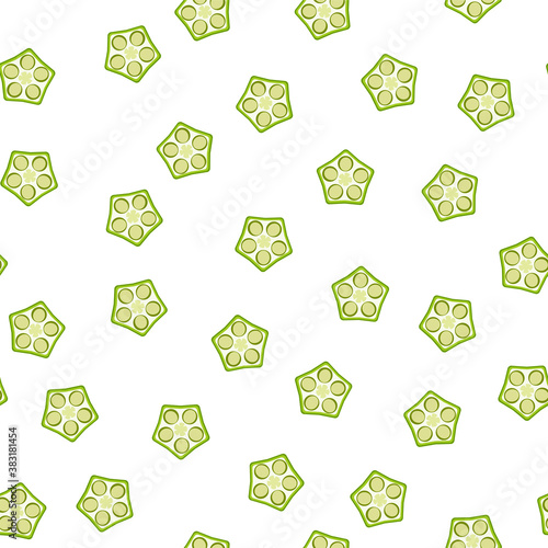 Okra, ochro, ladies fingers. Seamless Patterns