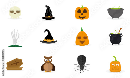 Set of halloween icons. Halloween holiday - Vector © lar01joka