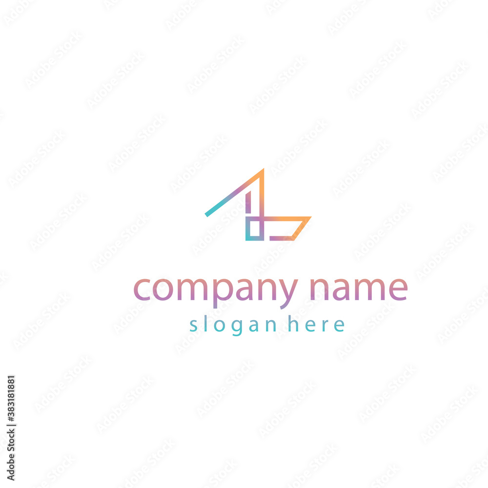 letter l creative line building logo with color templates for sale. vector design illustration